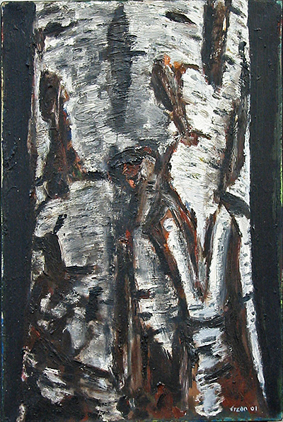 Birke, 2001, Öl auf Leinwand