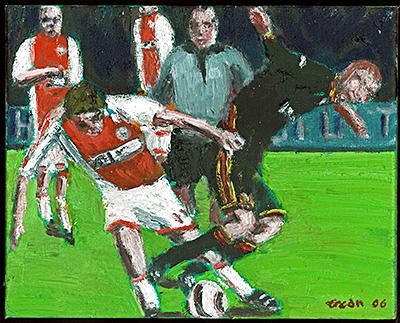 Fussball, 2006, 24 x 30cm, Öl auf Leinwand