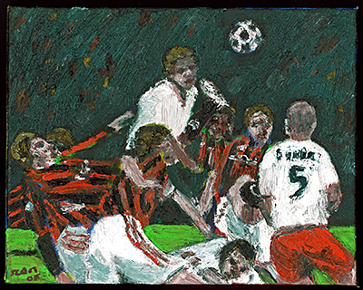 Fussball, 2006, 24 x 30cm, Öl auf Leinwand