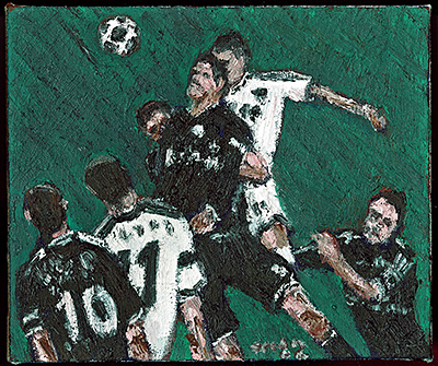 Fussball, 2006, 27 x 32cm, Öl auf Leinwand