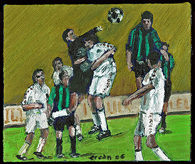 Fussball, 2006, 27 x 32cm, Öl auf Leinwand