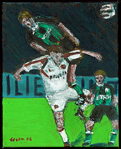 Fussball, 2006, 30 x 24cm, Öl auf Leinwand