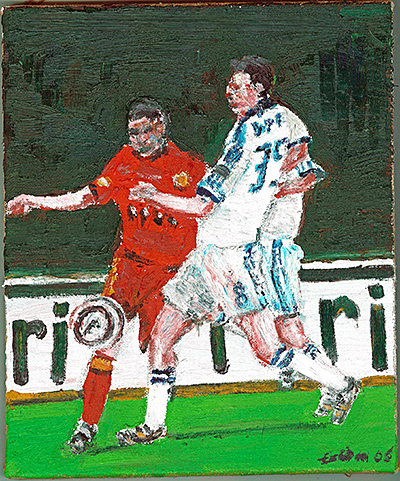 Fussball, 2006, 30 x 25cm, Öl auf Leinwand