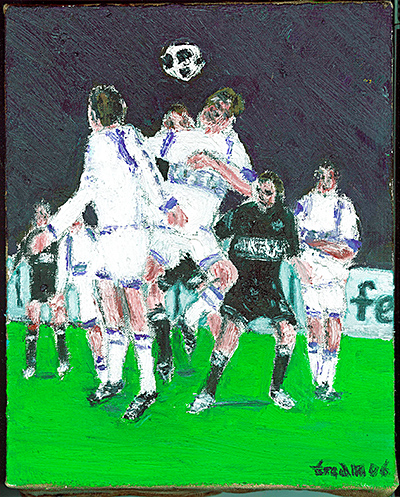 Fussball, 2006, 32 x 29cm, Öl auf Leinwand