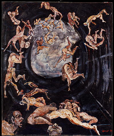 Gotthardtunnel, 1993, 210 x 180cm, Öl auf Leinwand