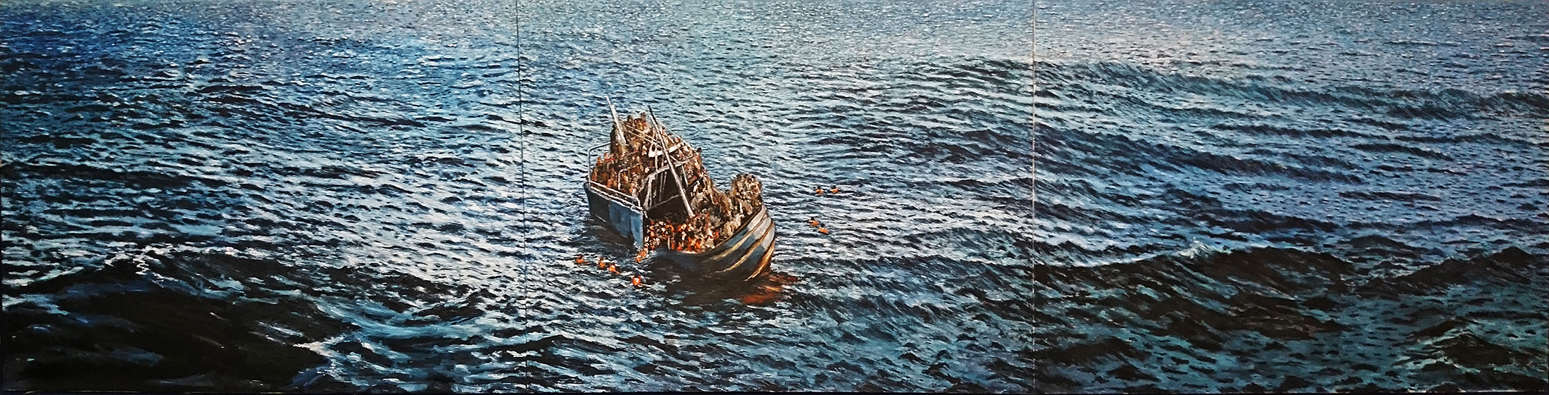 Flüchtlingsboot im Mittelmeer