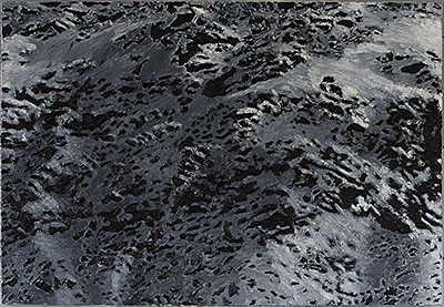 Schnee-Berghang 2018, Öl auf Leinwand, 72.5 x 99.5cm