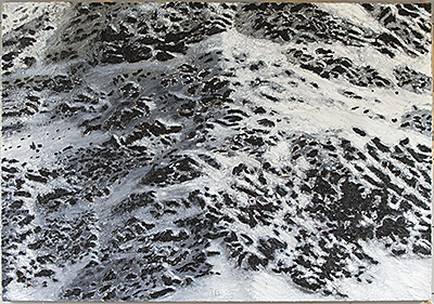 Schnee-Berghang 2019, Öl auf Leinwand, 140 x 200cm
