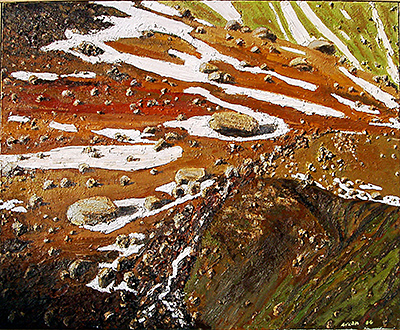 Berglandschaft, 2004, 122 x 150cm, Öl auf Leinwand