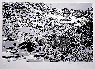 Lötschental, 2017, Holzschnitt