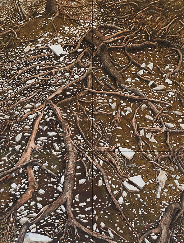 Schöntal, 2019/20, Öl auf Leinwand, sechsteilig 265 x 200cm