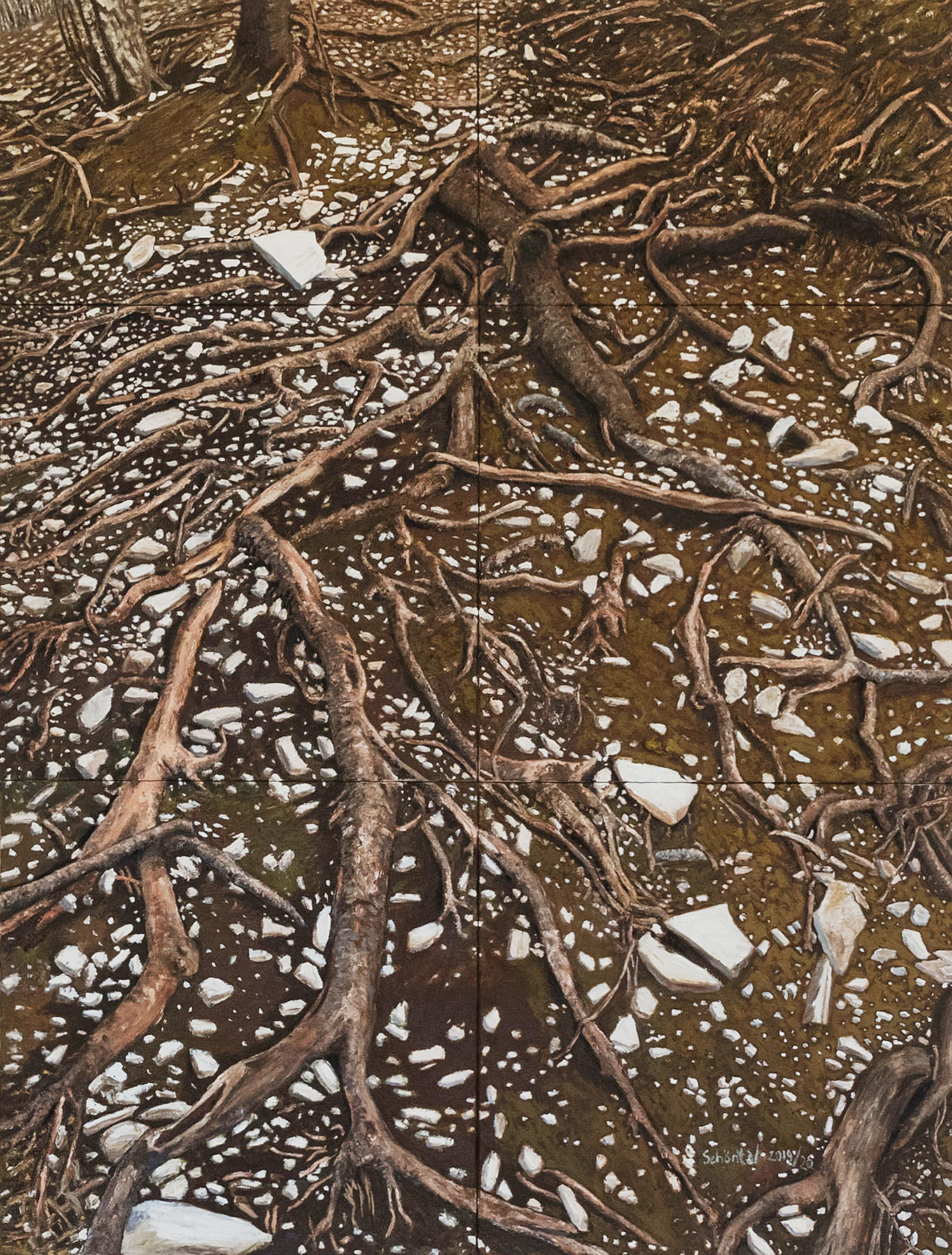 Schöntal, 2019/20, Öl auf Leinwand, sechsteilig 265 x 200cm