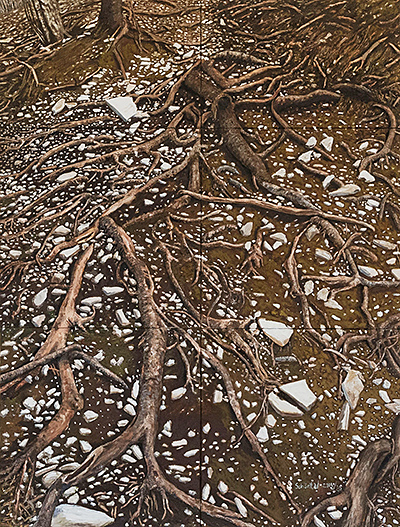 Schöntal, 2019/20, Öl auf Leinwand, sechsteilig 265 x 200cm